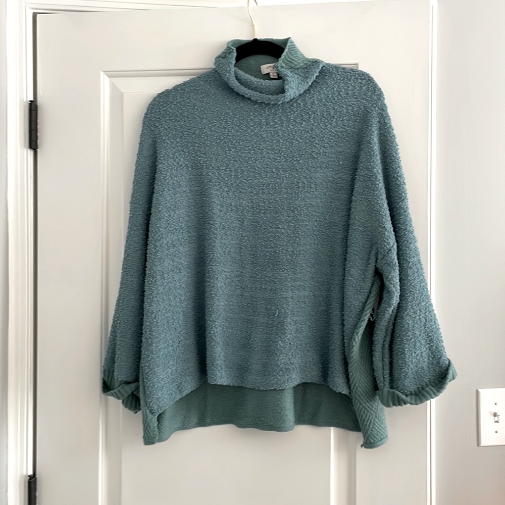 Umgee Double Textured Teal Sweater
